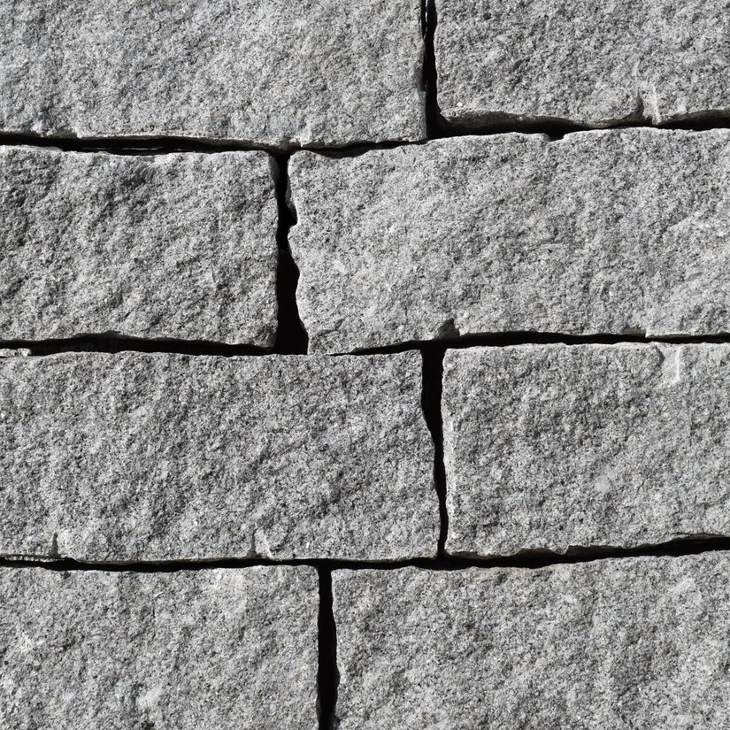 Alpendurada Granit - Mauersteine - Ansicht gespalten
Kanten gespalten