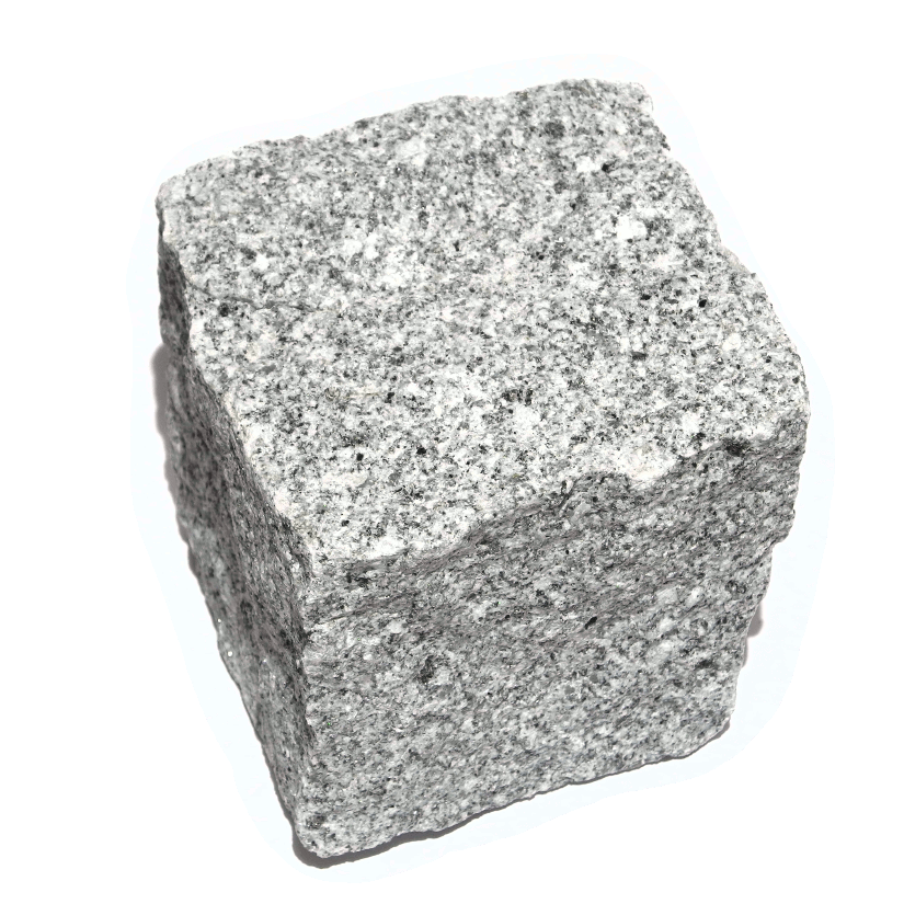Granit grau Feinkorn  - Pflaster- und Schalensteine - allseitig gespalten
in Kisten verpackt