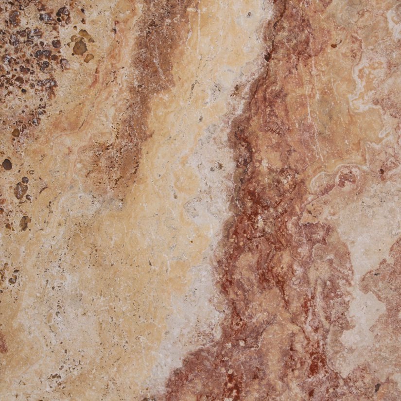 Travertin Peach Kalkstein - Bodenplatten - Oberfläche geschliffen und getrommelt
Kanten gesägt und getrommelt